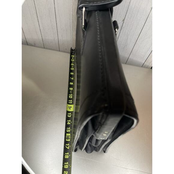 Schlesinger Black Smooth Leather Lawyer Briefcase Buckle & Combination Lock - Picture 10 of 10